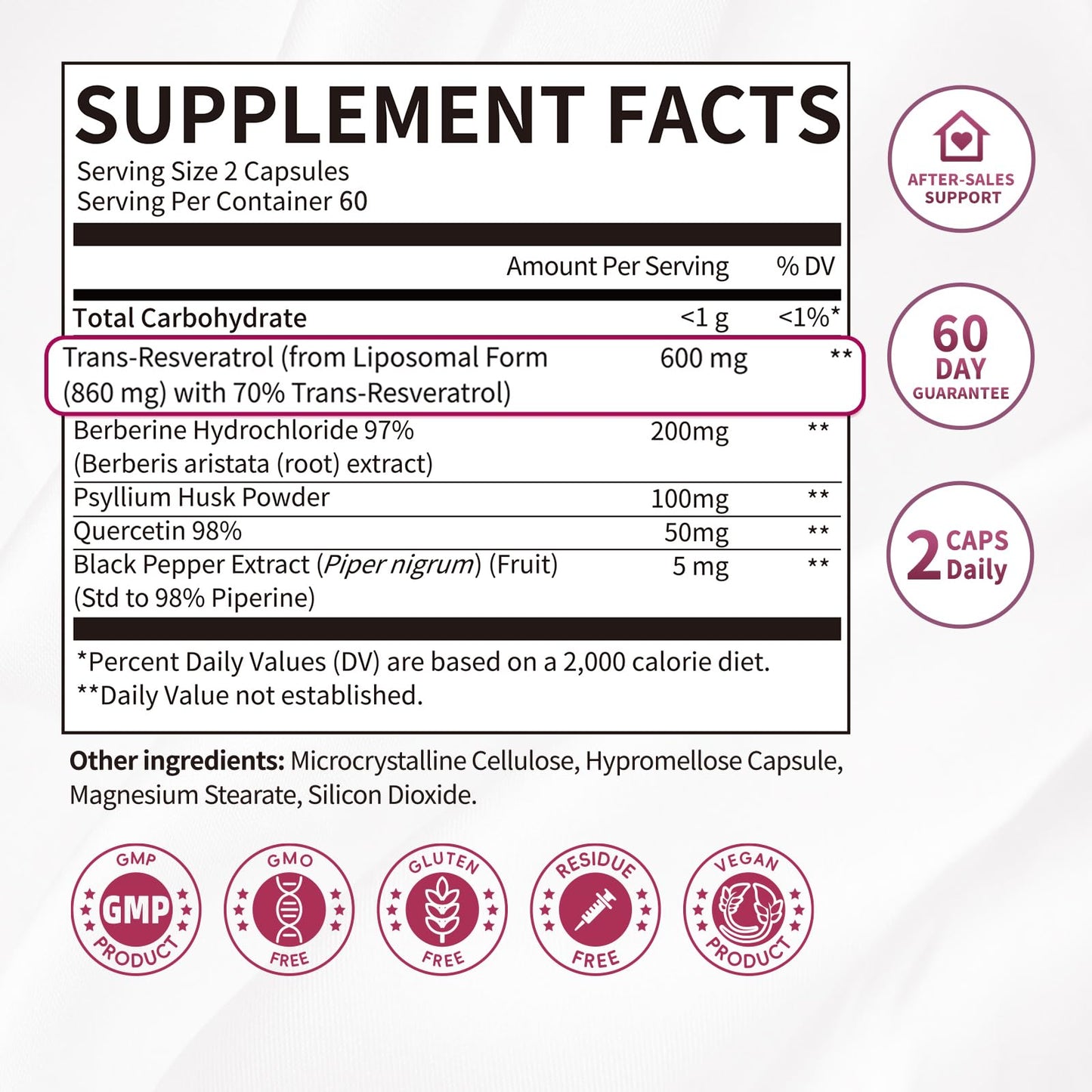 iMATCHME Resveratrol Supplement – 600mg Trans-Resveratrol with Liposomal Delivery | 120 Capsules