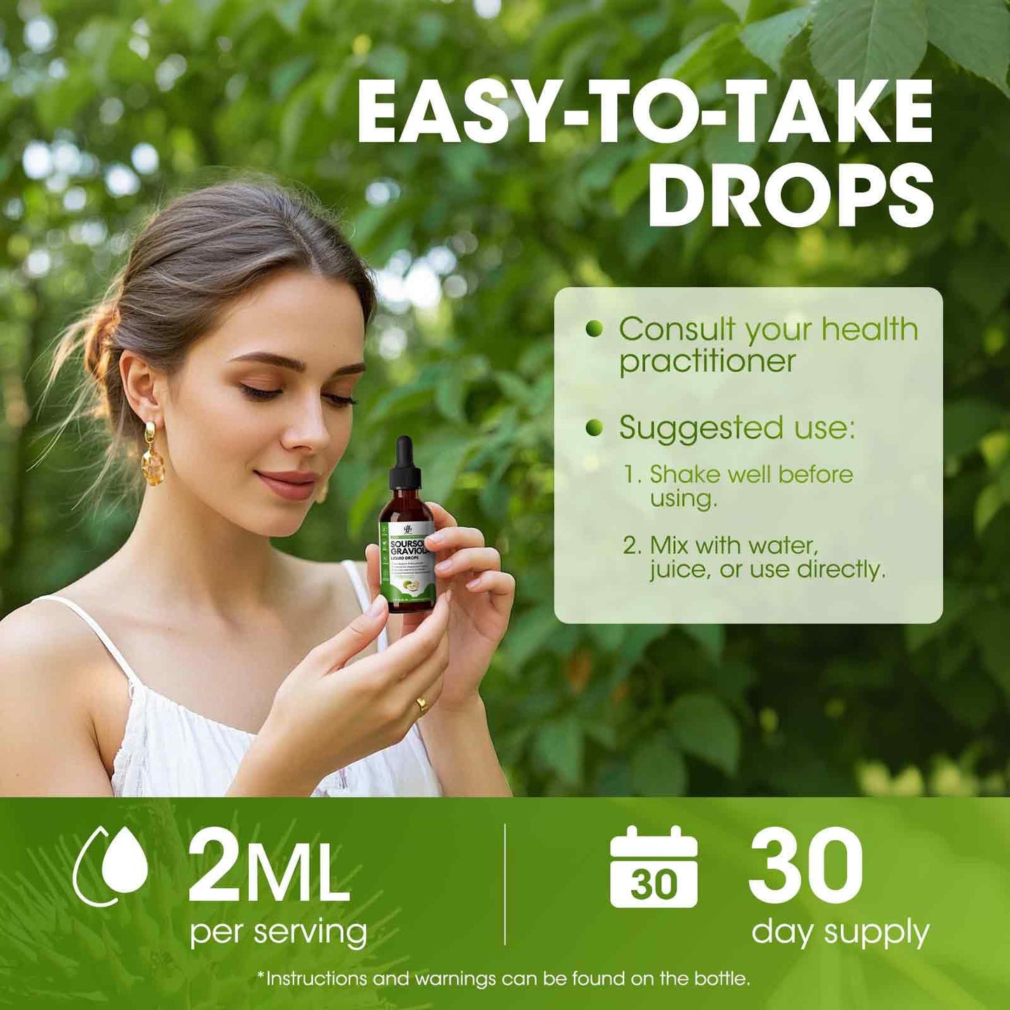 iMATCHME Soursop Graviola Liquid Drops – Immune & Gut Health Support, 2 fl oz