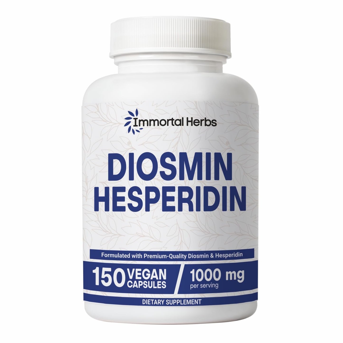 Immortal Herbs Diosmin Hesperidin 1000mg Complex – 150 Vegan Capsules | Gluten Free & Non-GMO