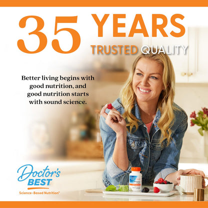 Doctor's Best High Absorption Iron (Ferrochel) 27 mg – Gentle on Stomach | Immune & Blood Health