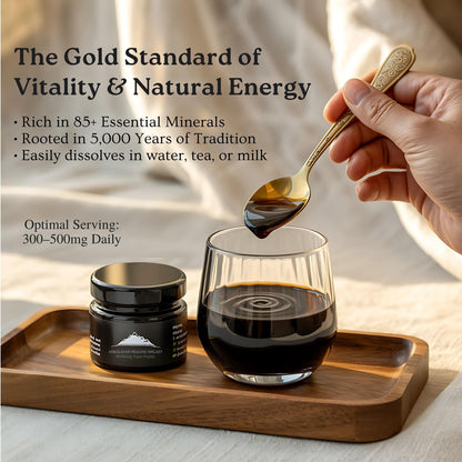 Gold Grade Himalayan Shilajit Resin – 30g | 500mg Max Potency | Lab Tested | 85+ Minerals & Fulvic Acid | For Men & Women