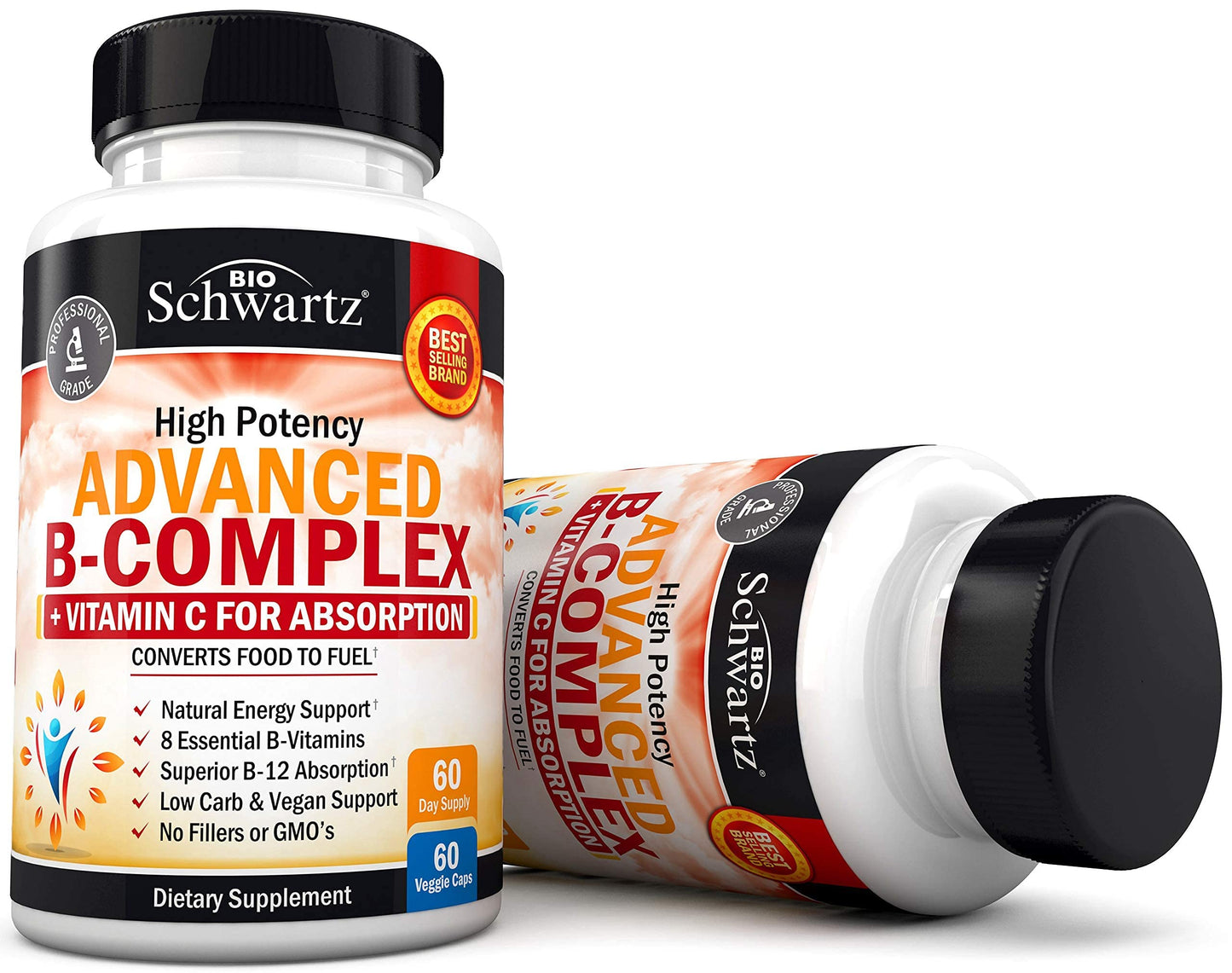 Vitamin B Complex with Vitamin C for Maximum Absorption – B12 & Folate