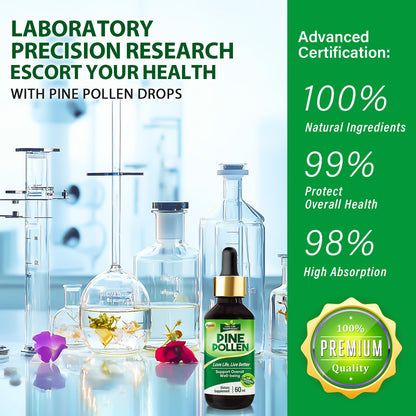 Pine Pollen Tincture Drops - Immune & Energy Support | Sugar-Free Vegan 60mL | Love Life Supplements