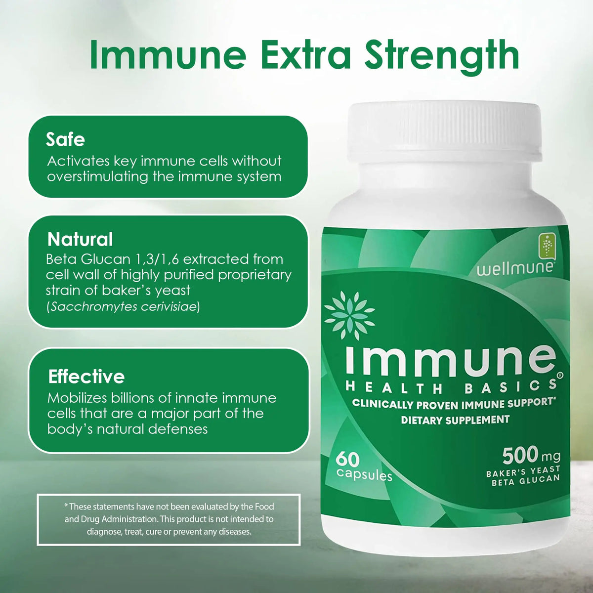 Immune Health Basics Ultra Strength Immunity – Clinically Studied Beta Glucan, Gluten-Free Vegan Capsules, 60 Count, 500 mg BritishVita | Premium UK Vitamins & Wellness Supplements