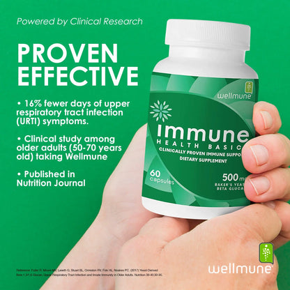 Immune Health Basics Ultra Strength Immunity – Clinically Studied Beta Glucan, Gluten-Free Vegan Capsules, 60 Count, 500 mg BritishVita | Premium UK Vitamins & Wellness Supplements