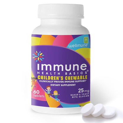 Immune Health Basics Children's Chewable Tablets | Wellmune Beta Glucan Immunity for Kids
