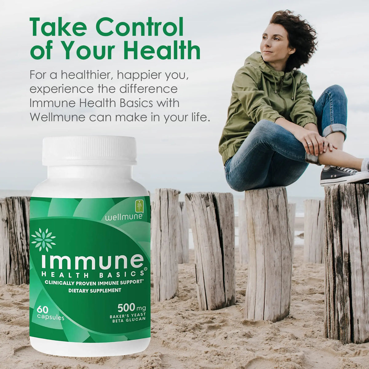 Immune Health Basics Ultra Strength Immunity – Clinically Studied Beta Glucan, Gluten-Free Vegan Capsules, 60 Count, 500 mg BritishVita | Premium UK Vitamins & Wellness Supplements