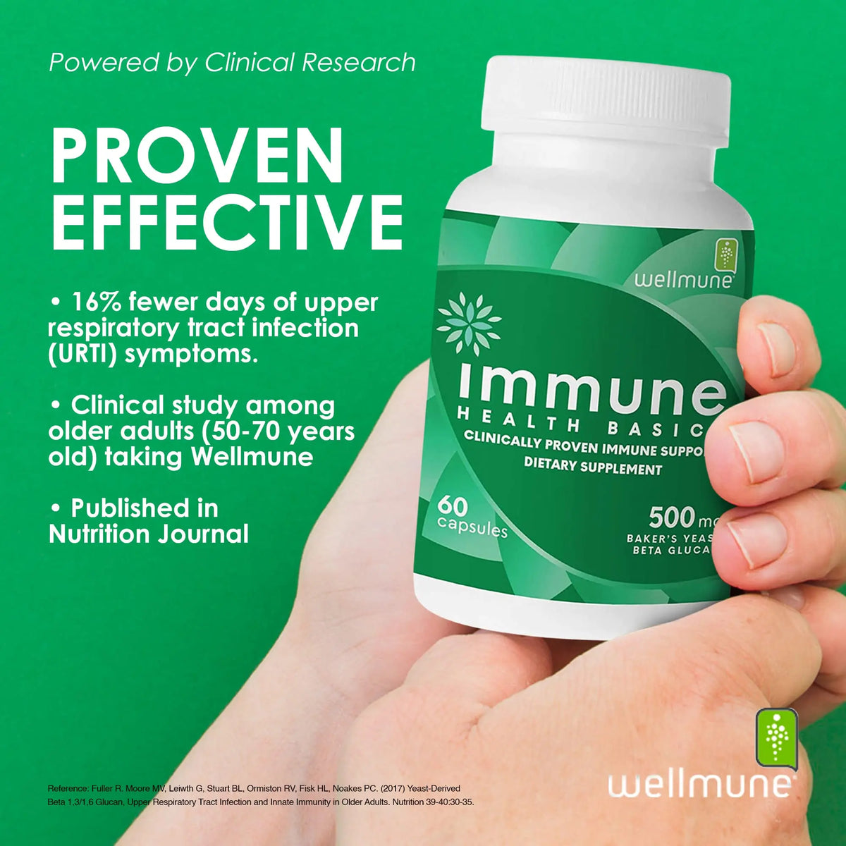 Immune Health Basics Ultra Strength Immunity – Clinically Studied Beta Glucan, Gluten-Free Vegan Capsules, 60 Count, 500 mg BritishVita | Premium UK Vitamins & Wellness Supplements