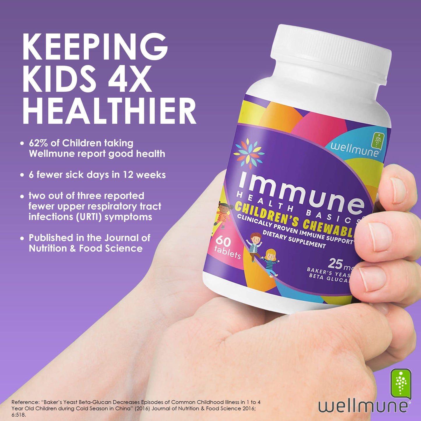 Immune Health Basics Children's Chewable Tablets | Wellmune Beta Glucan Immunity for Kids