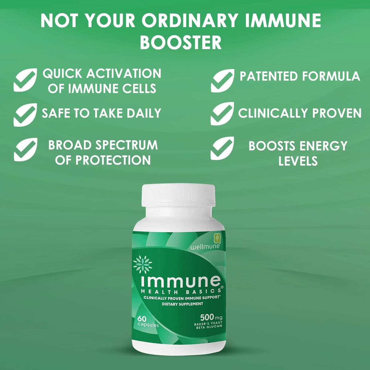 Immune Health Basics Ultra Strength Immunity – Clinically Studied Beta Glucan, Gluten-Free Vegan Capsules, 60 Count, 500 mg BritishVita | Premium UK Vitamins & Wellness Supplements