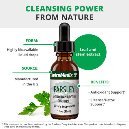 NutraMedix Parsley Herbal Supplement - Detox, Antioxidant & Immune Support (1oz / 30ml)