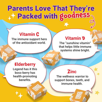 Immune Health Super Chews for Kids | Vitamin C, D, Zinc & Elderberry