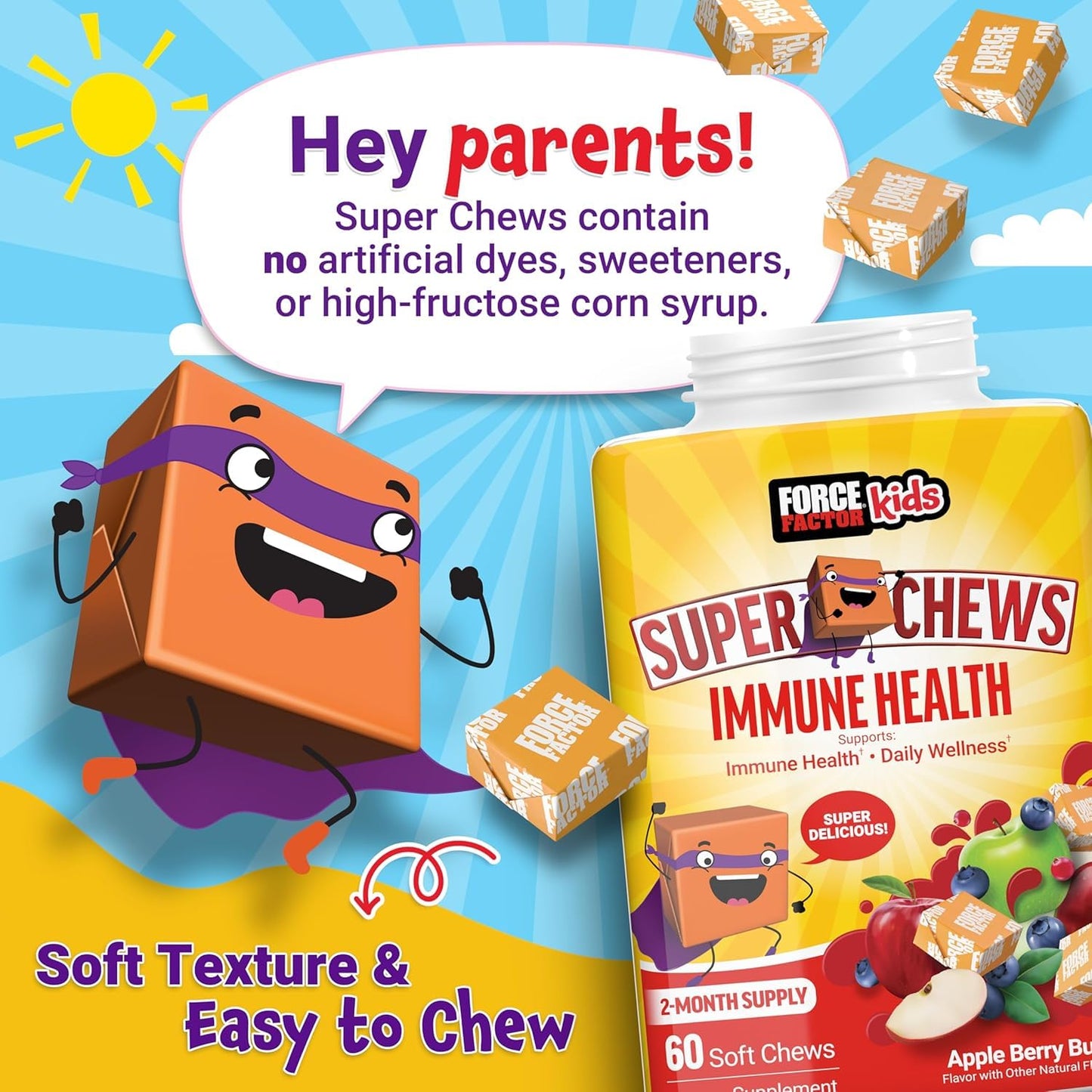Immune Health Super Chews for Kids | Vitamin C, D, Zinc & Elderberry