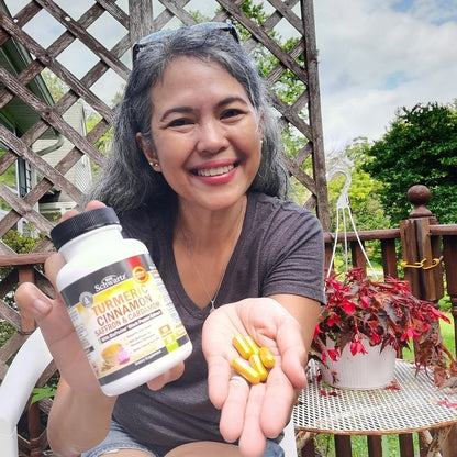 Turmeric Curcumin with Saffron, Cinnamon & Cardamom + BioPerine – Joint Support, 60 Capsules
