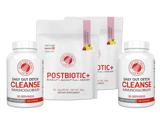 Silver Fern Immune+ Protocol Kit – Postbiotic+ (2) & Cleanse (2) – Non-GMO, Gluten-Free BritishVita | Premium UK Vitamins & Wellness Supplements