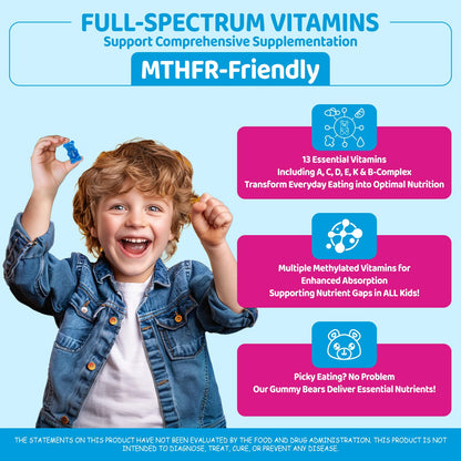 Kids Methylated Multivitamin Gummies 4+ | MTHFR, Immune & Brain Health