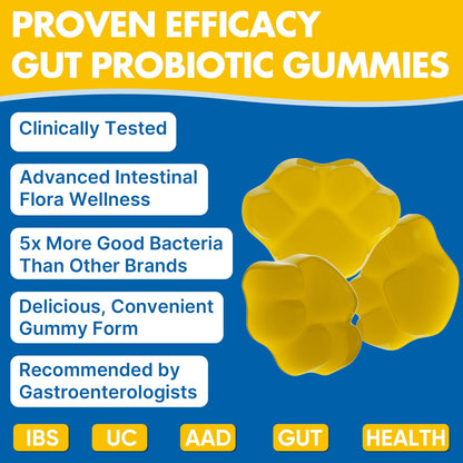 Gut Health Probiotic Gummies – 112.5B CFU, Sugar Free, 8 Strains + Prebiotics & Herbs – 60 Gummies