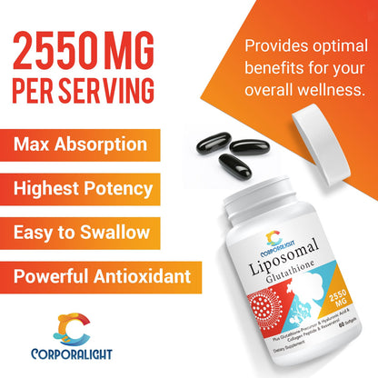 Liposomal Glutathione Softgels - Enhanced Absorption, Immune & Liver Support (Gluten Free, 120 Softgels)