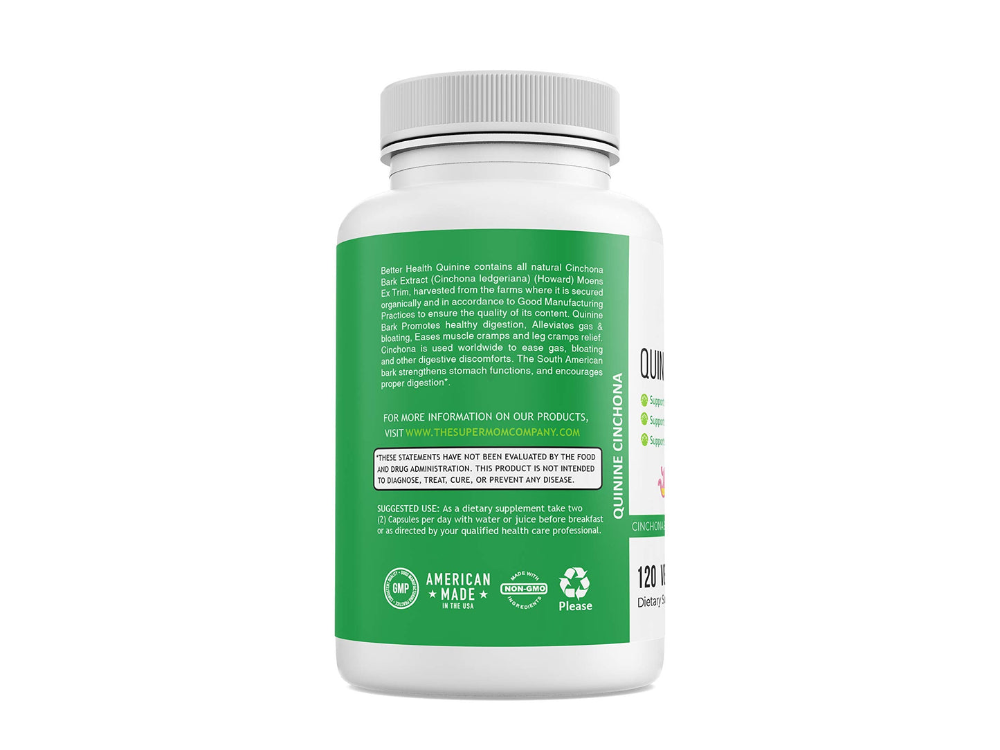 Quinine Cinchona Bark Extract – 500 mg Herbal Supplement for Digestive, Immune & Muscle Support (120 Caps)