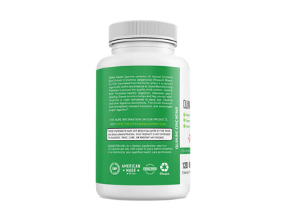 Quinine Cinchona Bark Extract – 500 mg Herbal Supplement for Digestive, Immune & Muscle Support (120 Caps)