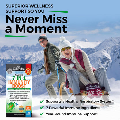 Immune Support Supplement with Zinc, Vitamin C, Vitamin D 5000 IU, Elderberry, Ginger, D3 & Goldenseal – Dr Approved Immunity Vitamins for Adults (120ct)