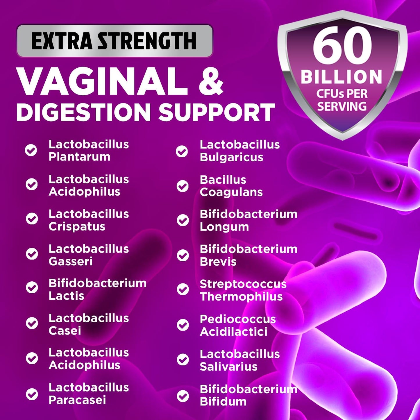 Womens Probiotic 60B CFU – 16 Strains, Cranberry & Prebiotics