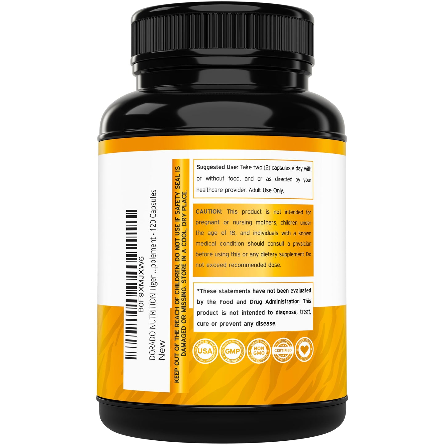 Tiger Milk Mushroom Supplement (120 Capsules, 500 mg per Serving) – Immune & Lung Support | USA Made
