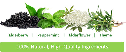 Immunia Elderberry Syrup – No Sugar Added, with Elderberry, Elderflower, Thyme & Peppermint | 24 Days per Bottle (1-Pack)