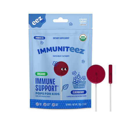 Immuniteez Organic Elderberry Lollipops for Kids - Immune Support
