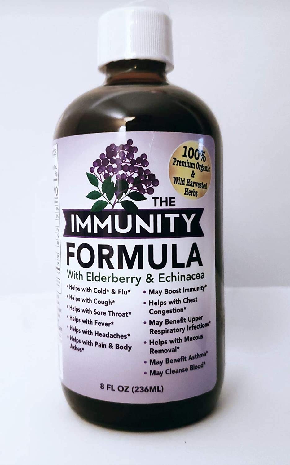 Immunity Formula Tonic with Organic Elderberry & Echinacea – 8 oz (Pack of 2)