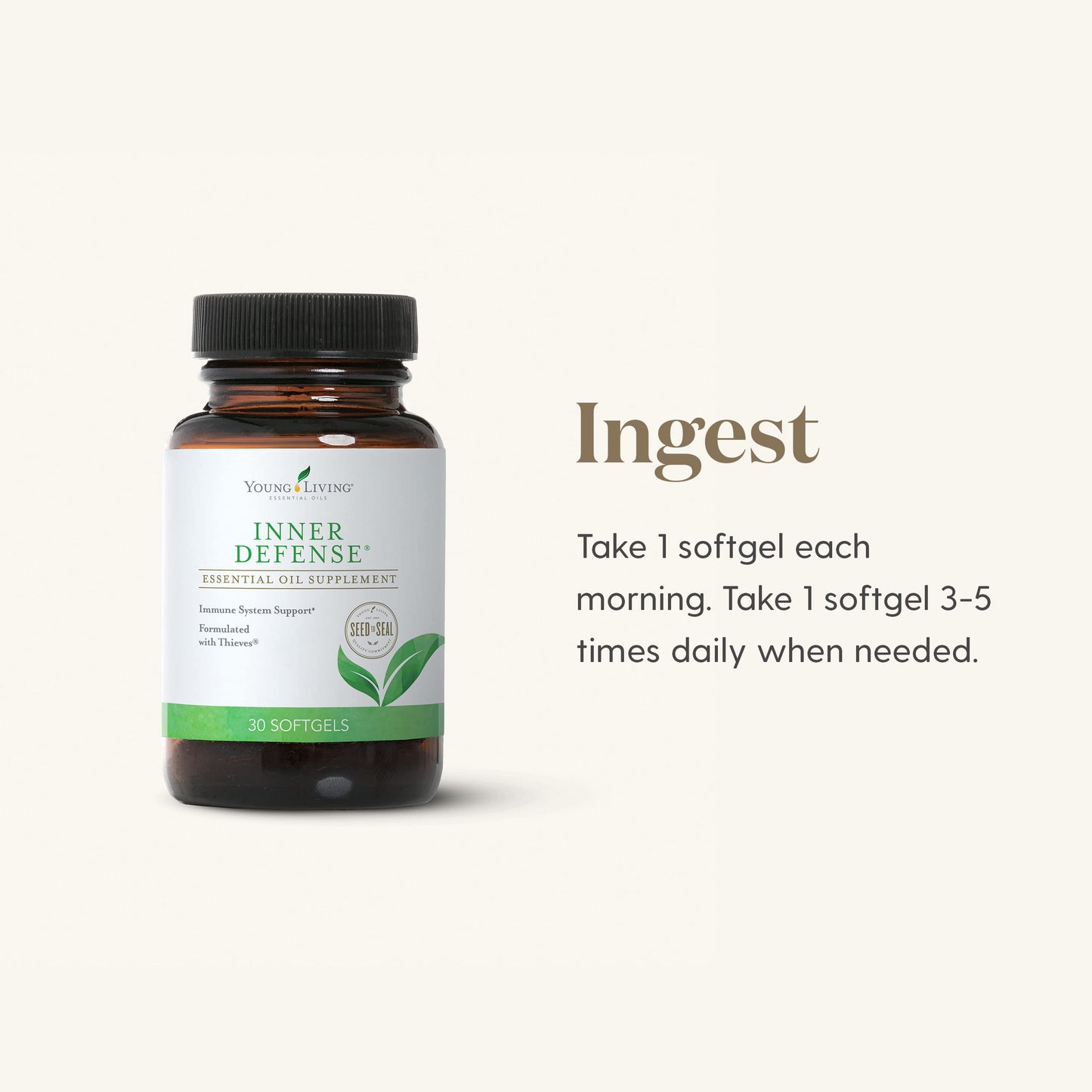 Young Living - Inner Defense 30 Softgels | Premium Essential Oil Daily Immune Support Supplement | Seasonal Wellness Aid | Immunity Boosting Liquid Capsules