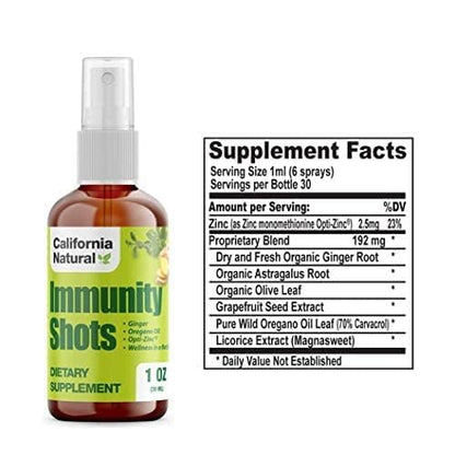 California Natural Immunity Shots 1oz – Organic Ginger & Oregano Oil | Immune Support