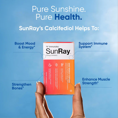Immunotec Sunray Calcifediol 75 mcg | Once-Weekly Vitamin D, Superior Absorption
