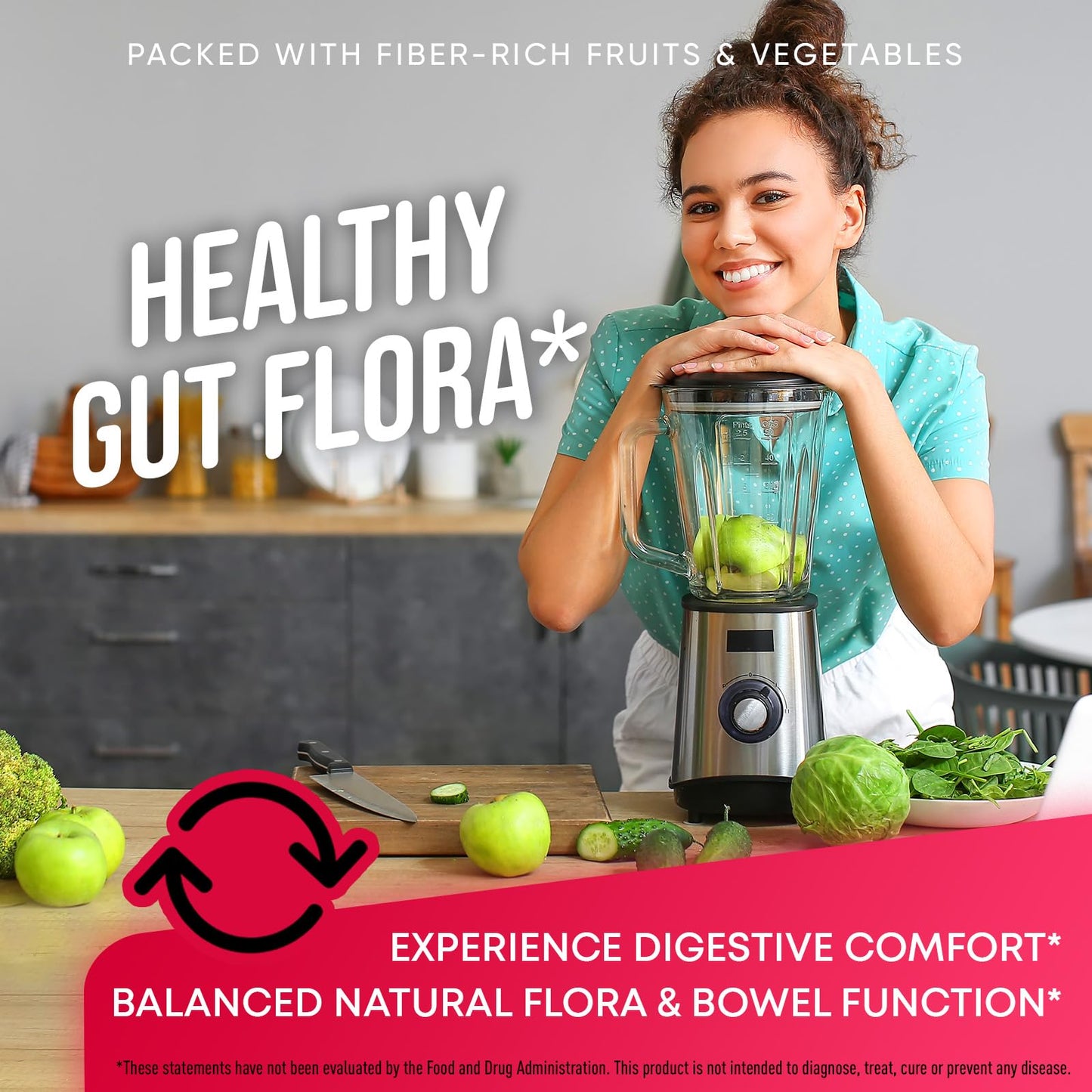 Fruits and Veggies High-Fiber Supplement for Immunity, Gut & Energy | Reds & Greens
