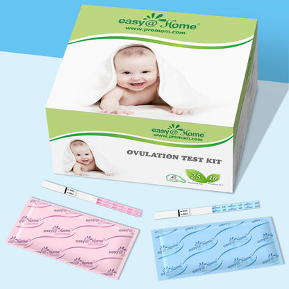 Easy@Home Ovulation & Pregnancy Test Strips Kit with Premom App | 25LH, 10HCG, 35 Cups