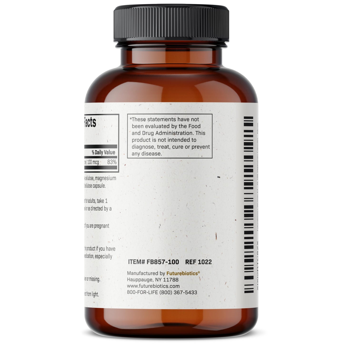 Futurebiotics Vitamin K2 MK-7 100 mcg – Supports Strong Bones, Non-GMO, 100 Veg Capsules