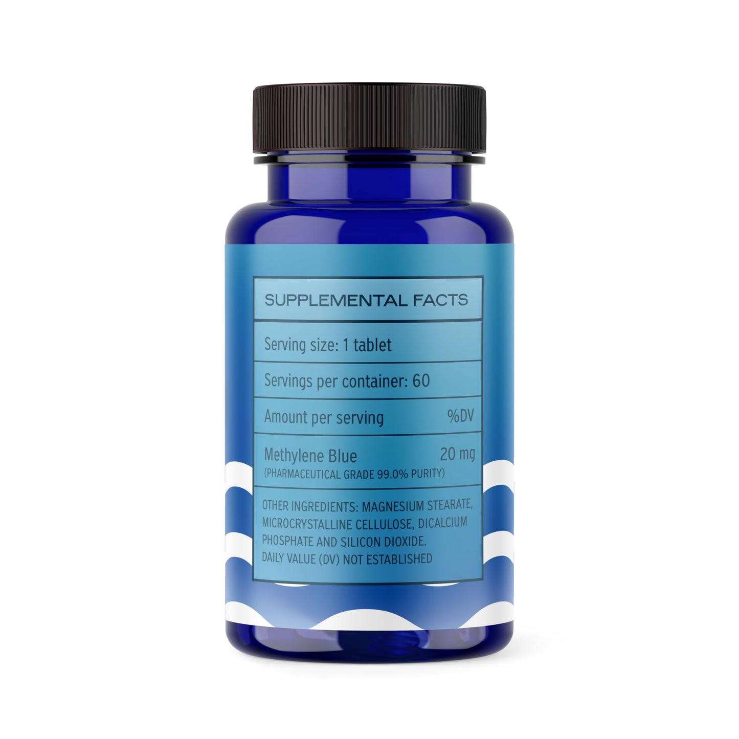 Methylene Blue 20mg Tablets – USP Grade, Scored & Unflavored, 60 Count