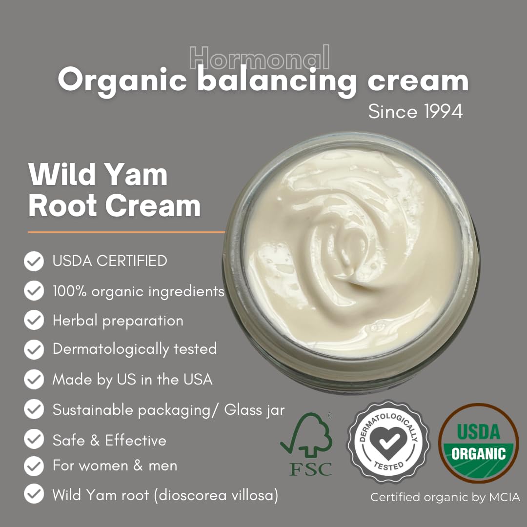 Indian Meadow Herbals Wild Yam Root Cream (2oz) – Organic PMS & Menopause Support (Estrogen & Progesterone Free)