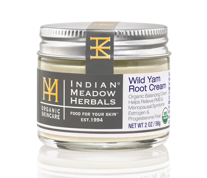 Indian Meadow Herbals Wild Yam Root Cream (2oz) – Organic PMS & Menopause Support (Estrogen & Progesterone Free)