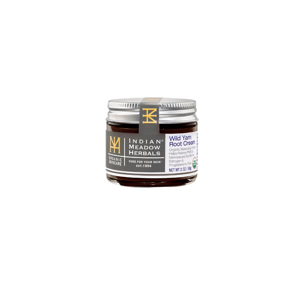 Indian Meadow Herbals Wild Yam Root Cream (2oz) – Organic PMS & Menopause Support (Estrogen & Progesterone Free)