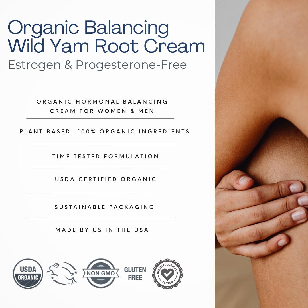 Indian Meadow Herbals Wild Yam Root Cream (2oz) – Organic PMS & Menopause Support (Estrogen & Progesterone Free)