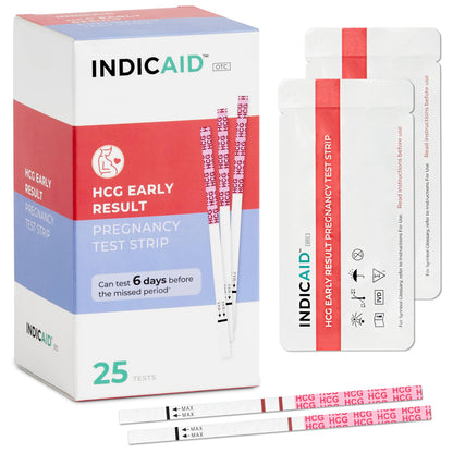 Stop Waiting: Early Detection Pregnancy Test Strips — 10 mIU/mL Sensitivity, 6 Days Sooner, 25-Count Kit, 3 Minute Result, 99%+ Accuracy | INDICAID
