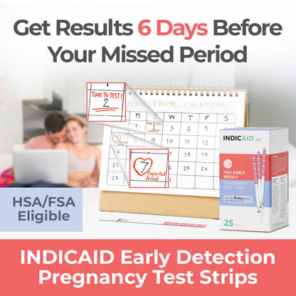 Stop Waiting: Early Detection Pregnancy Test Strips — 10 mIU/mL Sensitivity, 6 Days Sooner, 25-Count Kit, 3 Minute Result, 99%+ Accuracy | INDICAID