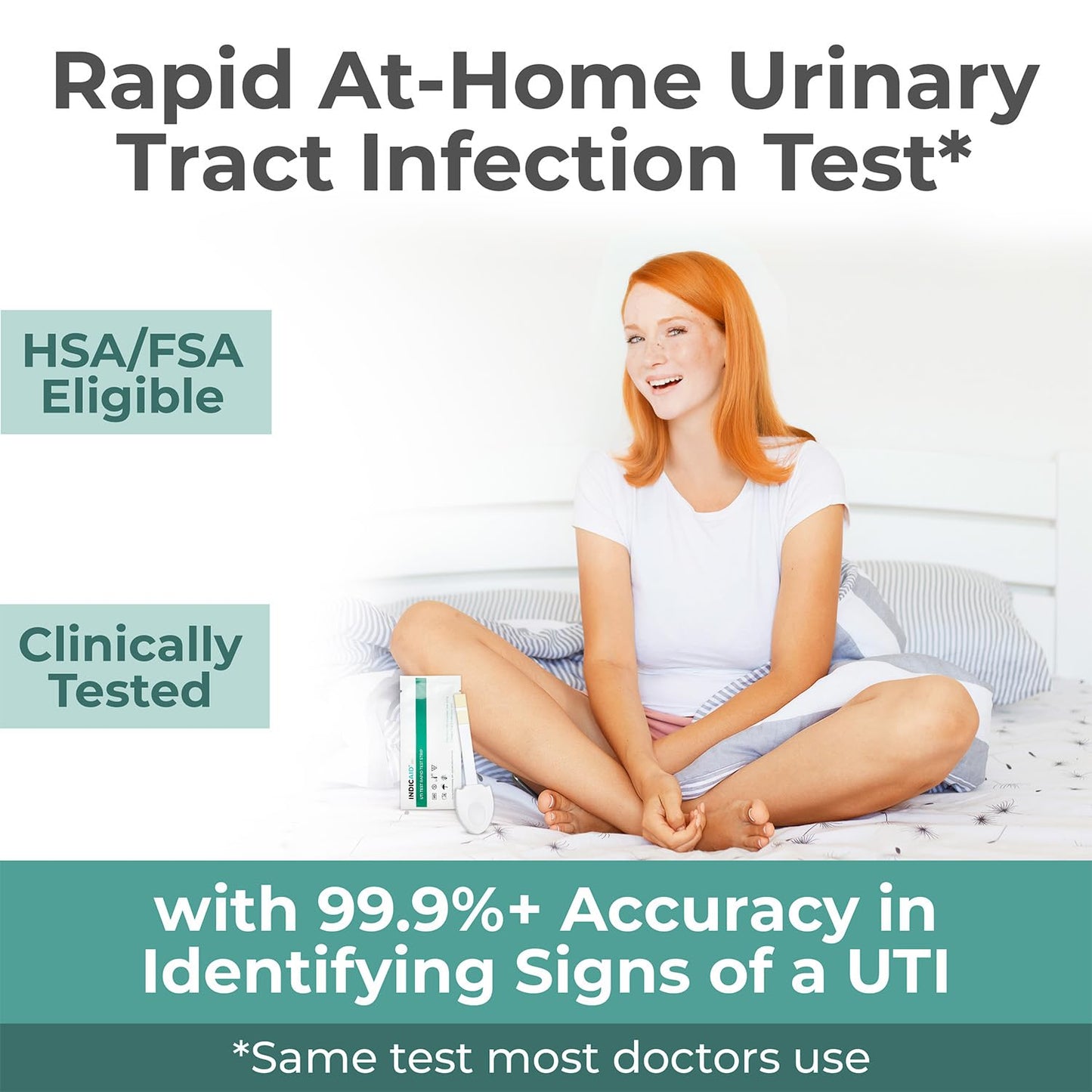INDICAID UTI Test Strips for Home Use | Detects Leukocytes & Nitrites | 2-Minute Results
