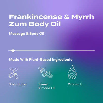 Indigo Wild Zum Frankincense & Myrrh Body Oil – Nourishing Massage Oil (4 oz)