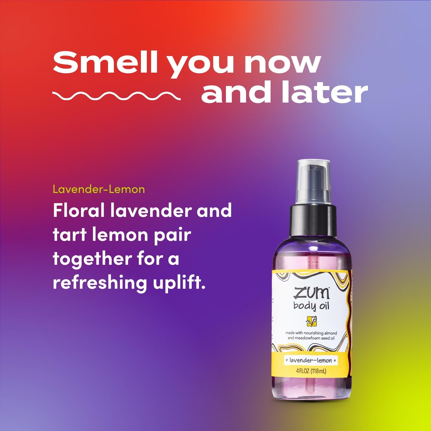 Indigo Wild Zum Lavender-Lemon Body Oil – 4 oz Nourishing Massage Oil