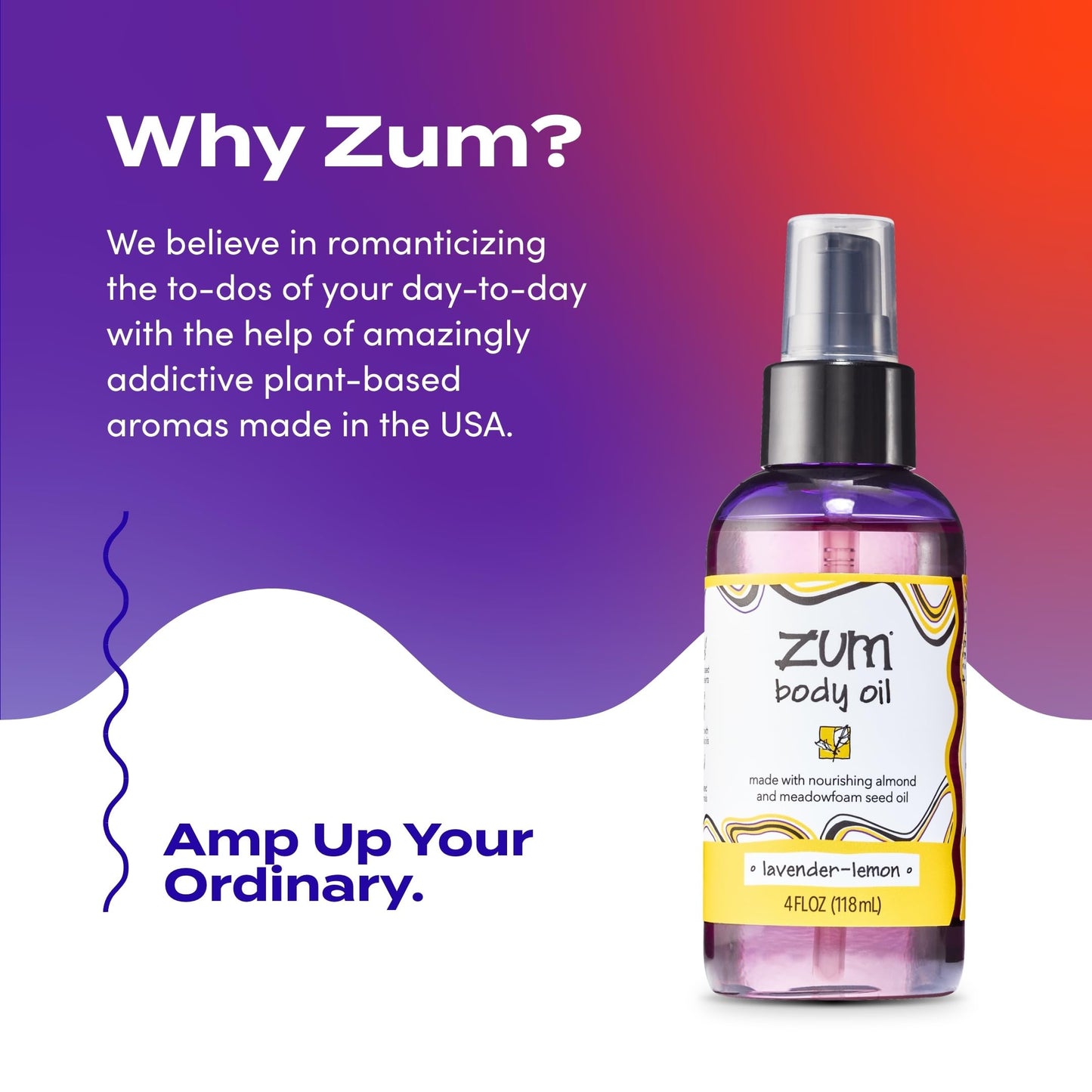 Indigo Wild Zum Lavender-Lemon Body Oil – 4 oz Nourishing Massage Oil
