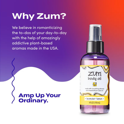 Indigo Wild Zum Lavender-Lemon Body Oil – 4 oz Nourishing Massage Oil