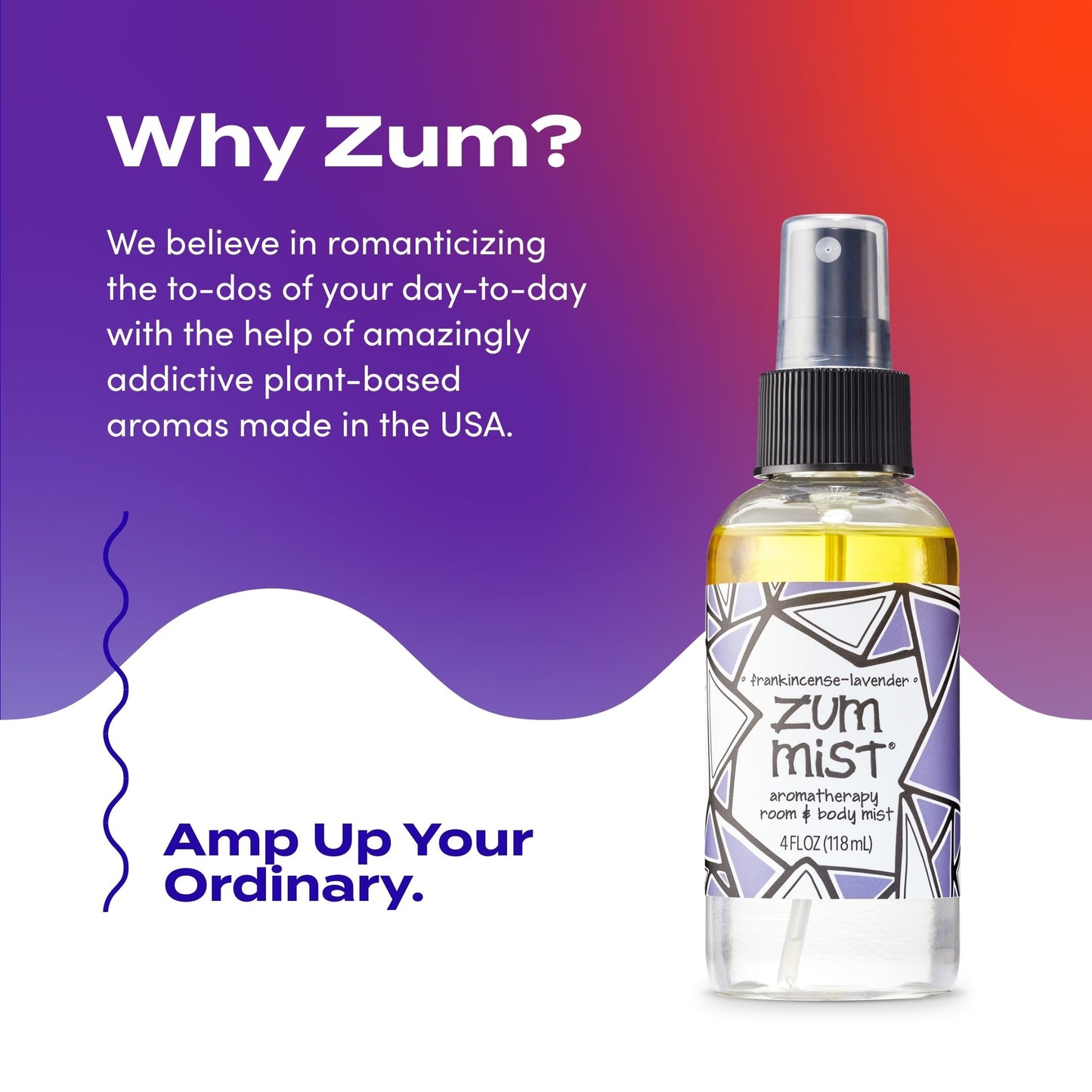 Indigo Wild Zum Mist Room & Body Spray - Frankincense & Lavender Aromatherapy Essential Oil Spray - 4 fl oz