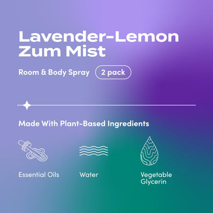 Indigo Wild Zum Mist Lavender-Lemon Room & Body Spray 4 oz 2 Pack